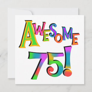 Cartão Incrível 75 t-shirts e presentes de aniversário