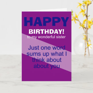 Cartão incrível aniversário da irmã