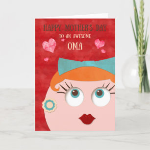Cartão Incrível Dia das Mães OMA Retro Gal