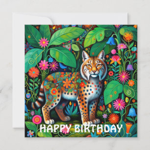 Cartão Incrível Fada Lince Bobcat Animal