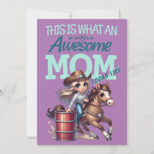 Cartão Incrível Mãe Cowgirl Dia das Mães Personalizado