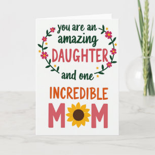 Cartão Incrível Mãe Floral Filha