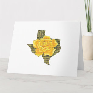 Cartão Incrível Rosa Amarela Da Flor De Padrão Do Texas