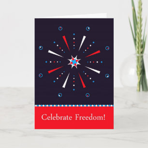 Cartão Independence Day July 4th Firework Greeting Card