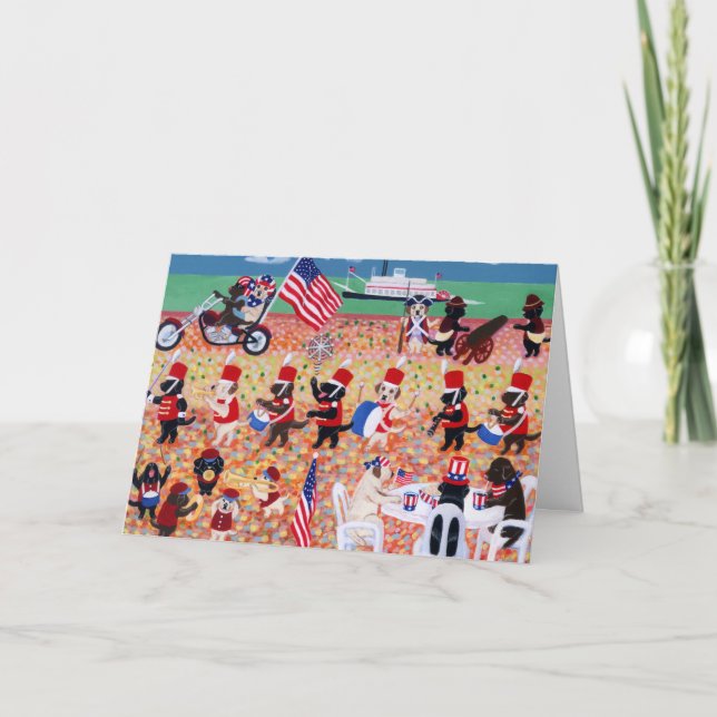 Cartão Independence Day Labradors (Frente)