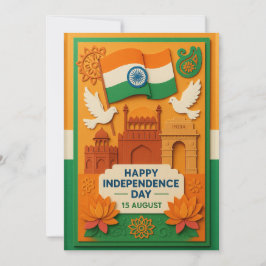 Cartão Independência Feliz Dia da Índia
