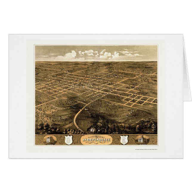 Cartão Independência, mapa panorâmico do MO - 1868 (Frente Horizontal)