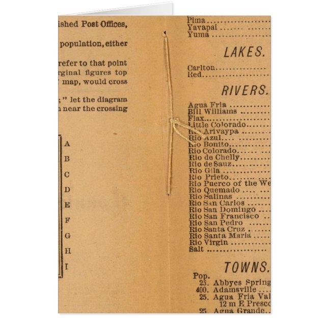 Cartão Indexar a Arizona de Rand McNally (Frente)