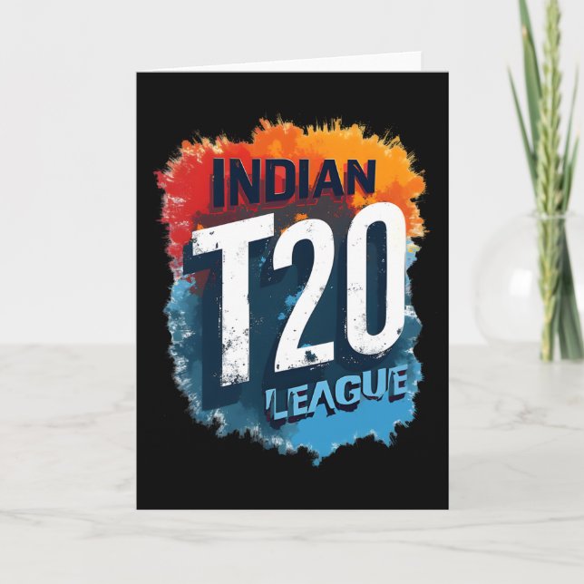 Cartão Indian T_20 League 2025 Cricket Design  (Frente)