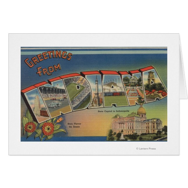 Cartão Indiana (Capital Estatal/Flor) (Frente Horizontal)