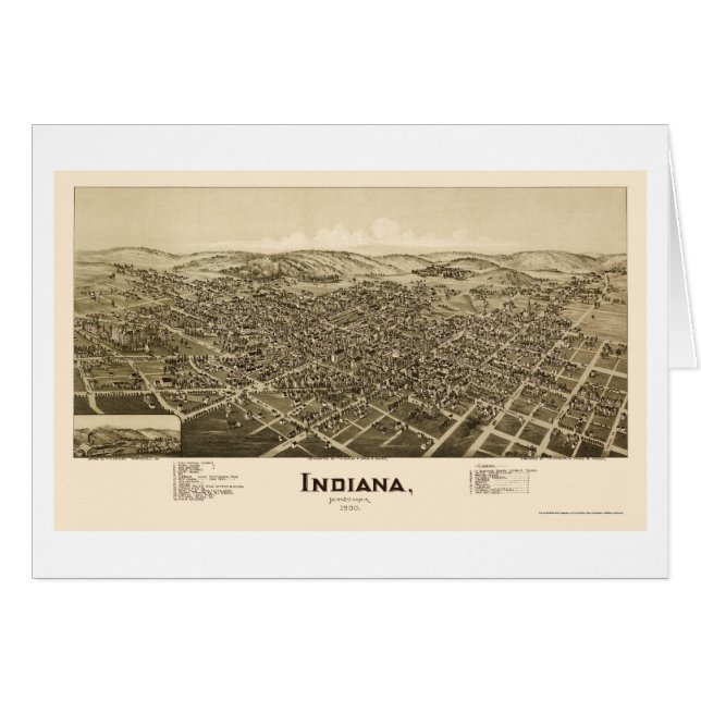 Cartão Indiana, mapa panorâmico do PA - 1900 (Frente Horizontal)