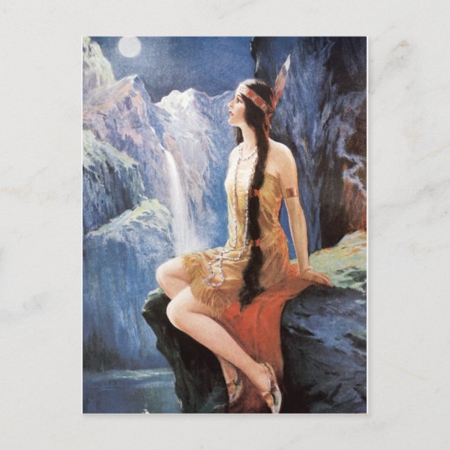 Cartão indiano das meninas do calendário do 1920 (Frente)