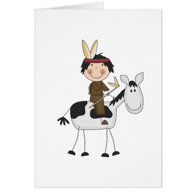 Cartão Indiano no camiseta e nos presentes do cavalo (Frente)