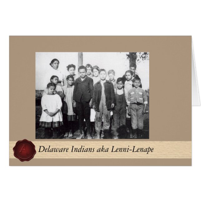 Cartão Indianos de Delaware - Nanticoke Lenni Lenape (Frente Horizontal)