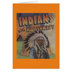 Cartão Indianos do noroeste - chefe indiano & Teepee