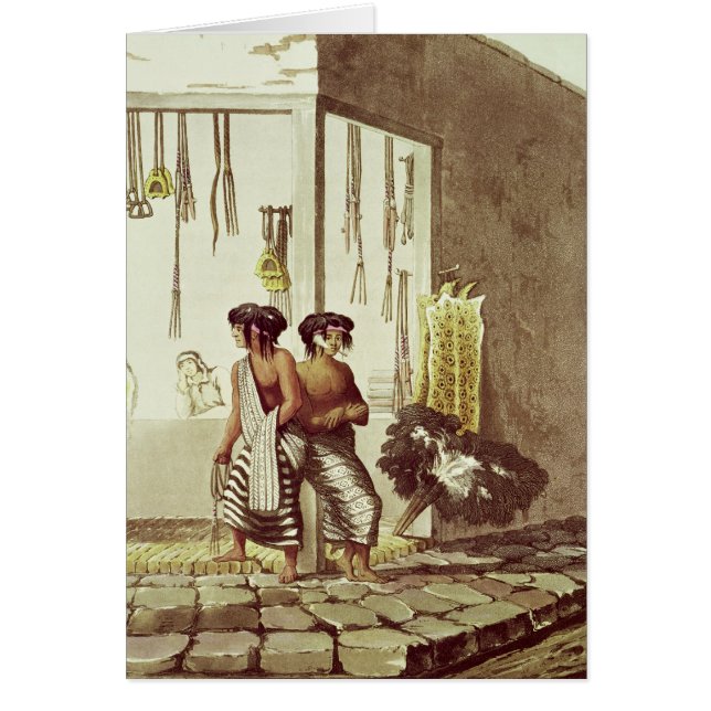 Cartão Indianos do Pampa em uma loja no mercado indiano (Frente)