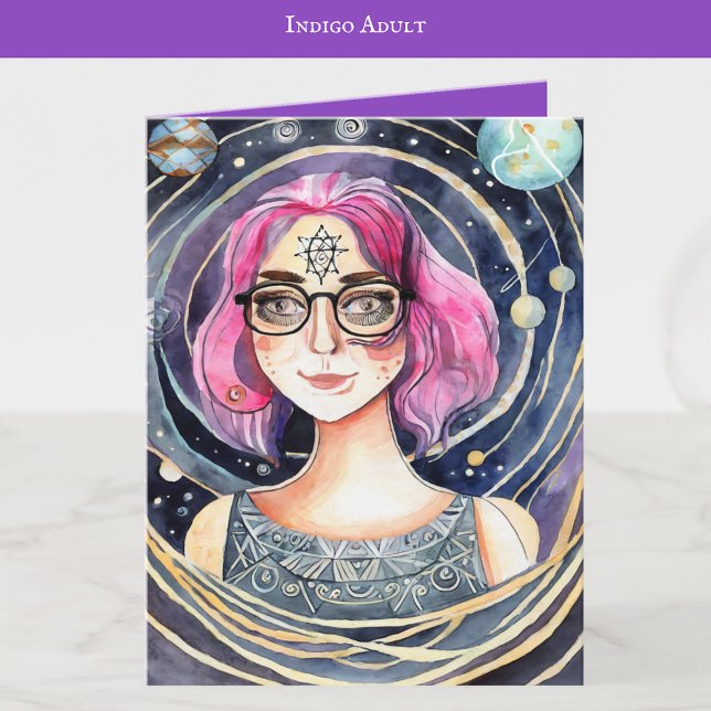 Cartão Indigo Child Art | Arte Adulta Indigo | VAZIO (Criador carregado)