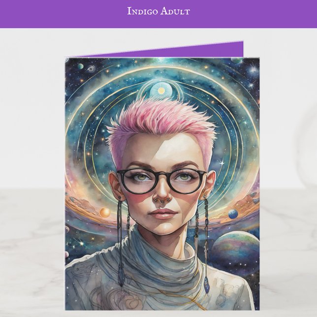 Cartão Indigo Child Art | Arte Adulta Indigo | VAZIO (Criador carregado)