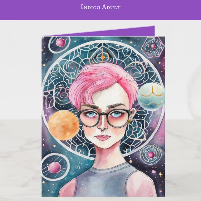 Cartão Indigo Child Art | Arte Adulta Indigo | VAZIO (Criador carregado)