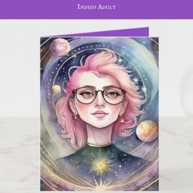 Cartão Indigo Child Art | Arte Adulta Indigo | VAZIO (Criador carregado)