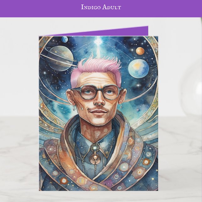 Cartão Indigo Child Art | Arte Adulta Indigo | VAZIO (Criador carregado)