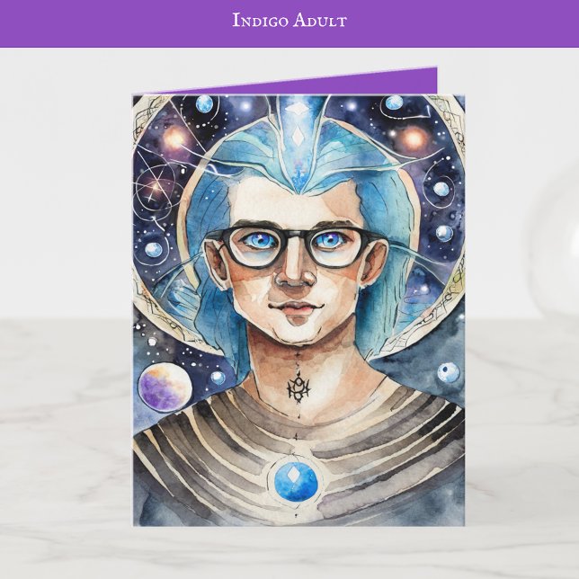 Cartão Indigo Child Art | Arte Adulta Indigo | VAZIO (Criador carregado)