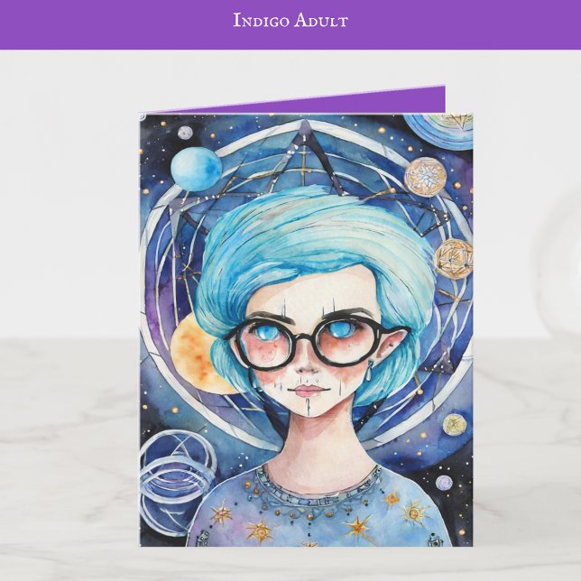 Cartão Indigo Child Art | Arte Adulta Indigo | VAZIO (Criador carregado)