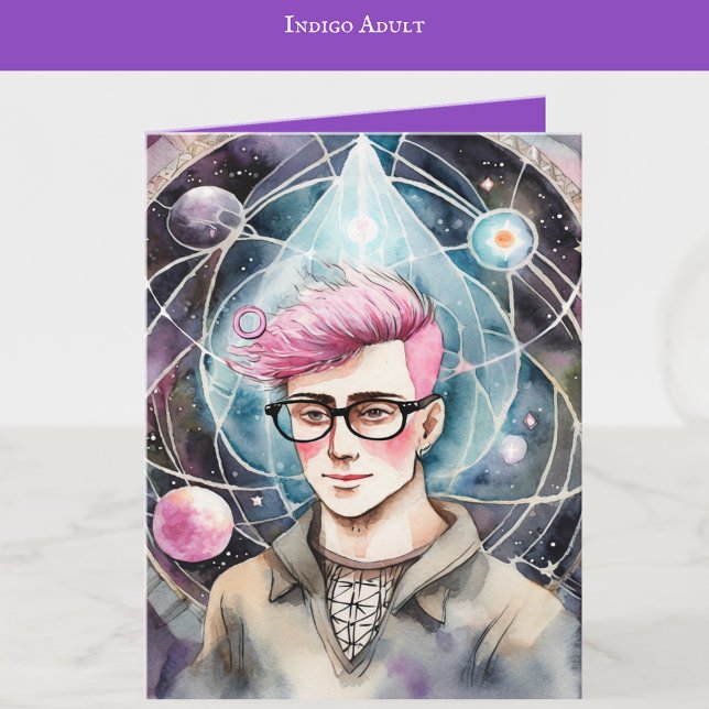 Cartão Indigo Child Art | Arte Adulta Indigo | VAZIO (Criador carregado)