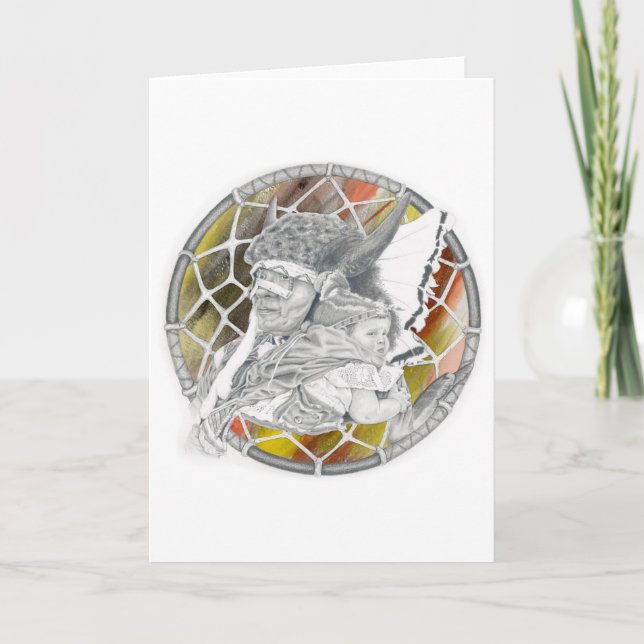 Cartão Índio com bebê (Frente)