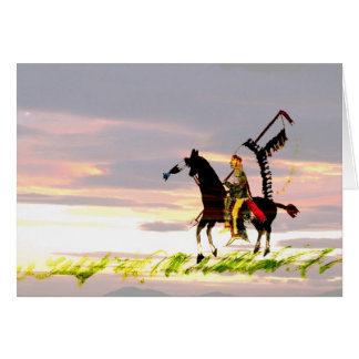 Cartão Índio em Horseback