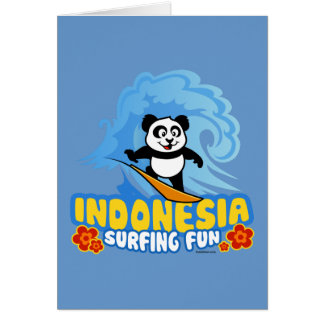 Cartão Indonésia surfing Panda