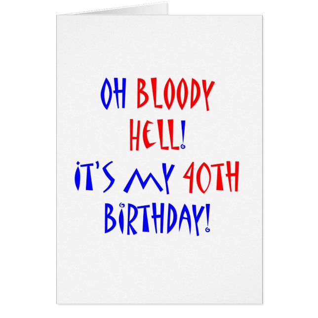 Cartão Inferno 40 sangrento (Frente)