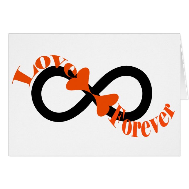Cartão Infinity Love Heart Customizable Card (Frente Horizontal)