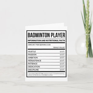 Cartão Informações Sobre Os Jogadores De Badminton E Fato