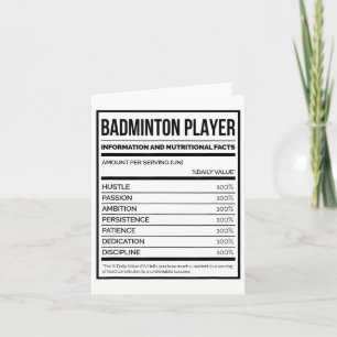 Cartão Informações Sobre Os Jogadores De Badminton E Fato