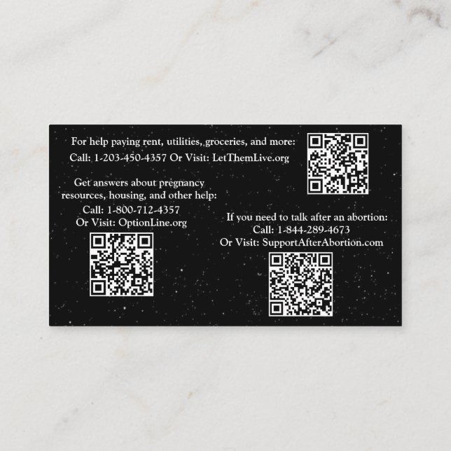 Cartão informativo de gravidez e após aborto (Verso)