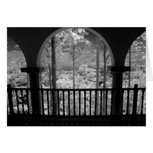 Cartão Infra vermelho de árvores edifícios e pistas em La (Frente Horizontal)