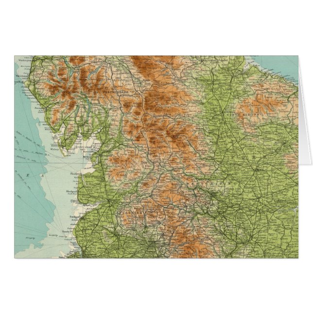 Cartão Inglaterra e País de Gales, seção de nortes (Frente Horizontal)