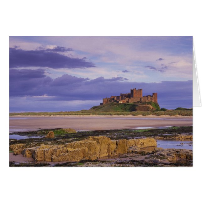 Cartão Inglaterra, Northumberland, Castelo de Bamburgh (Frente Horizontal)
