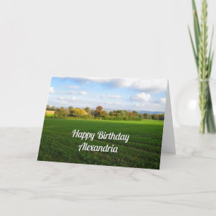Cartão Inglês Autumn Countryside - Aniversário Personaliz
