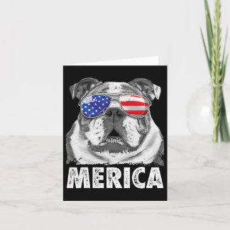 Cartão Inglês Buldog 4 de julho Merica Men Women Usa F