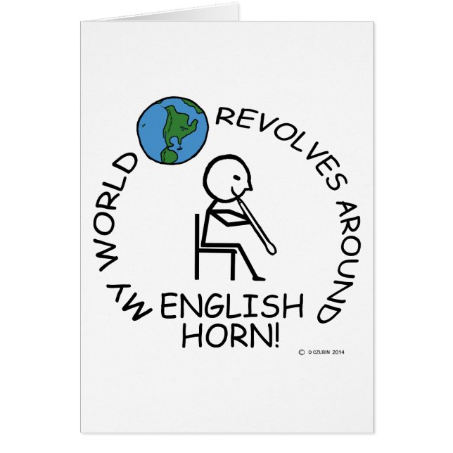 Cartão Inglês Horn - Mundo Revola-se (Frente)