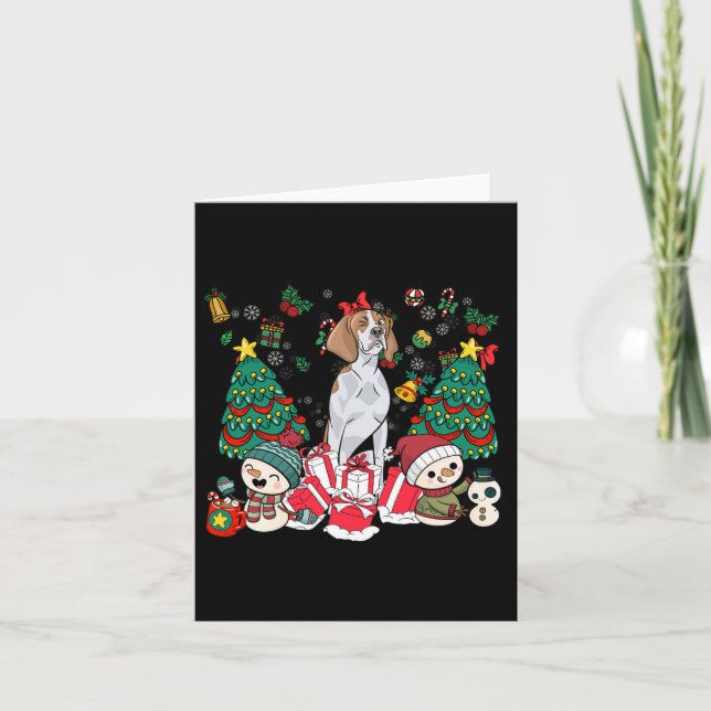 Cartão Inglês Pointer Engraçado Cachorro De Natal Para Mu (Frente)