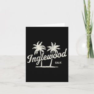 Cartão Inglewood California Vintage 70s Palm Trees Graphi