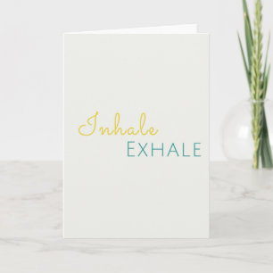 Cartão Inhale Exhale   Breathe Calm Zen Yoga Relaxation