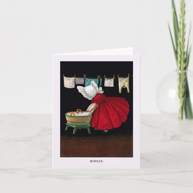 Cartão Início dos anos 1900 Segunda-feira Sunbonnet Sue (Frente)