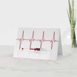 Cartão Injection with Red Hearts