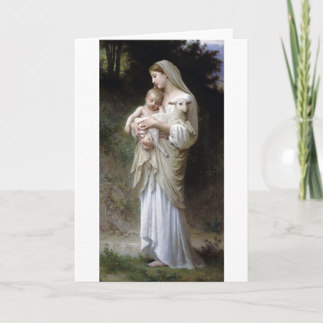 Cartão Innocence (Madonna e Child), Bouguereau (Frente)
