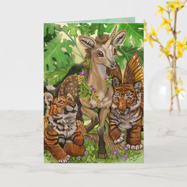 Cartão 'Innocência da nova' placa de Felz pascoa unicórn (Flor Amarela)