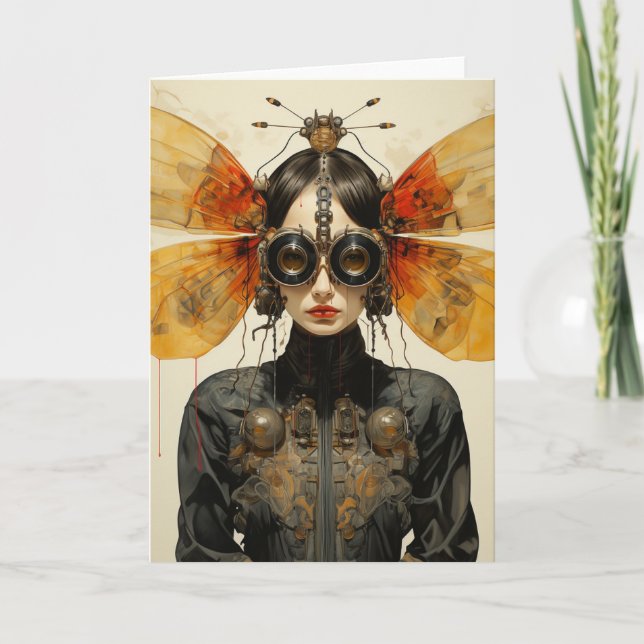 Cartão Inseto Cifi Bonito Dama Todas as Ocasiões (Frente)